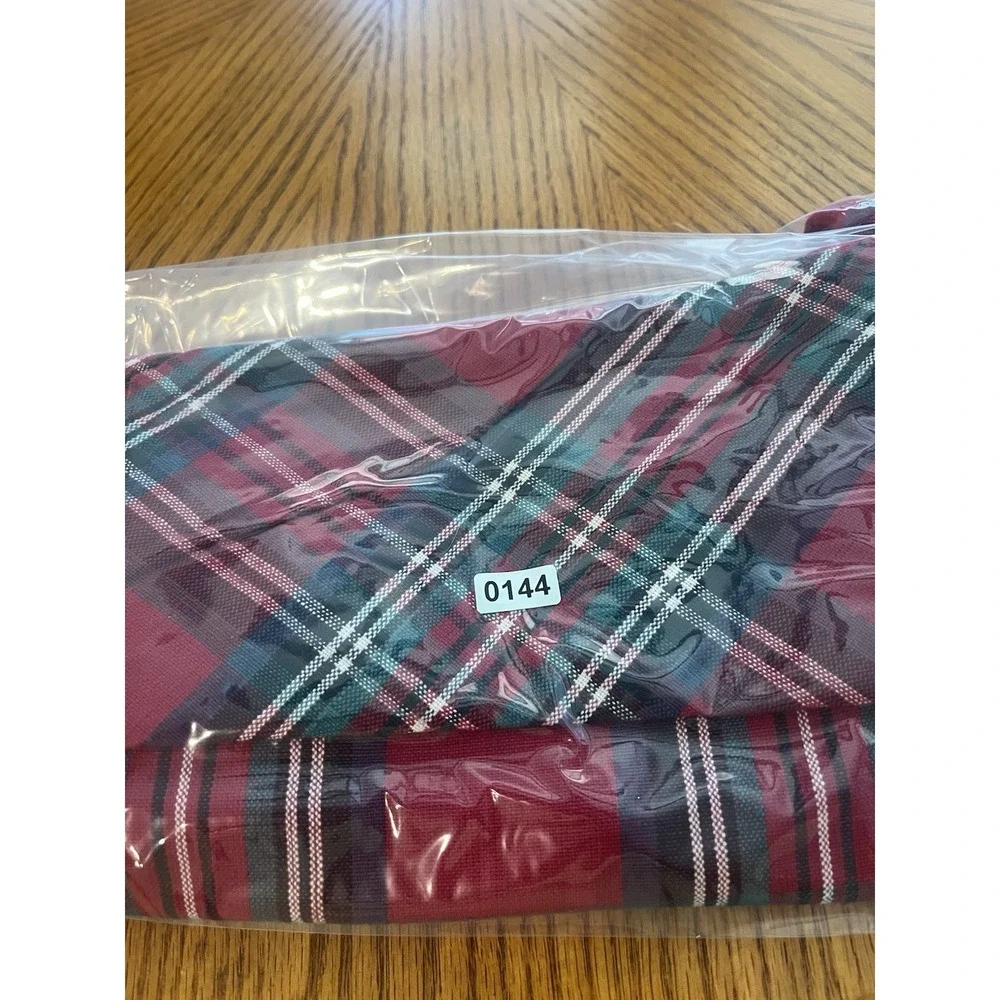 Red Plaid Christmas Stocking Thick Cotton Fabric Country Equestrian English 20